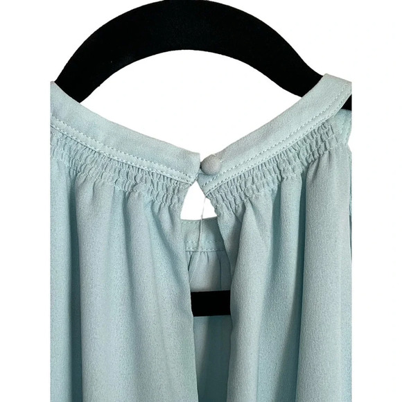 Aritzia Wilfred halter dress open back button neck M Light blue - Picture 7 of 7